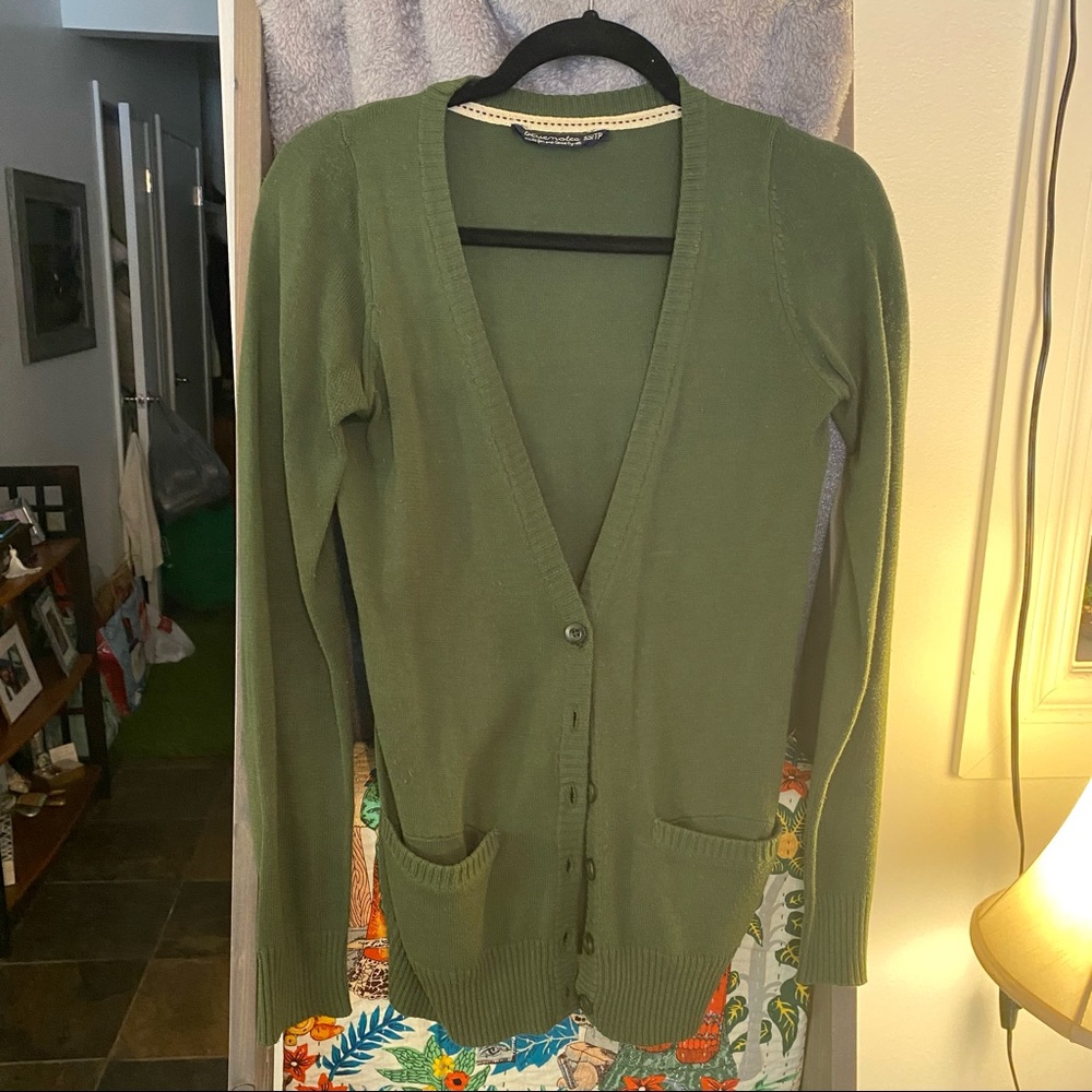 Olive Green Cardigan from Bluenotes